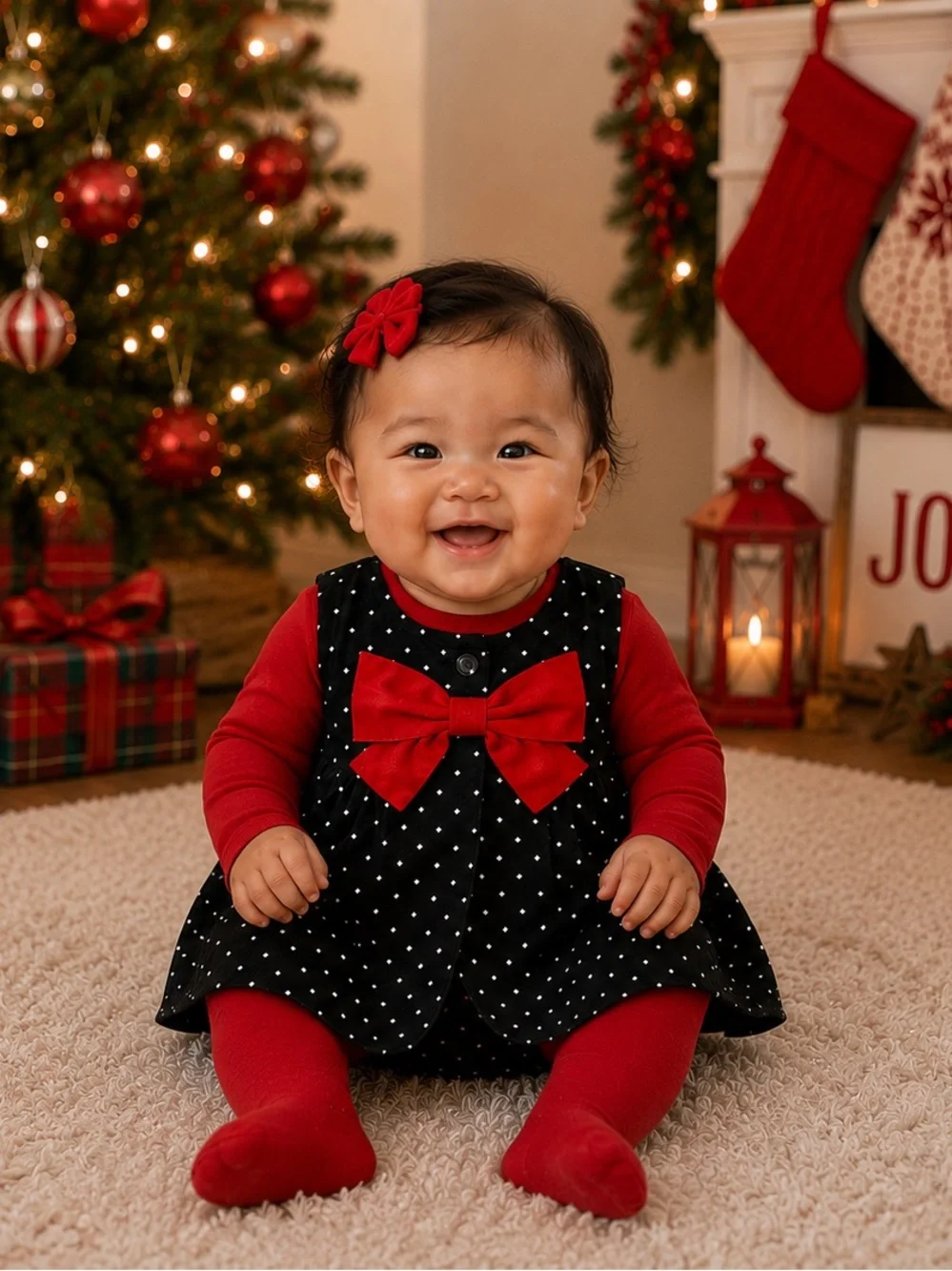 Red Bow Polka Dot Dress